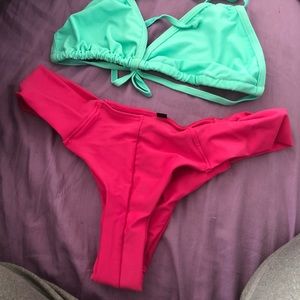 Green/pink bikini